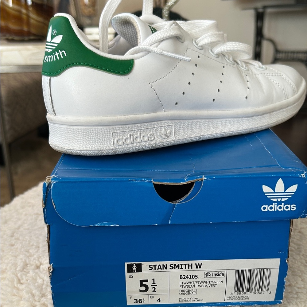 Adidas Kids Stan Smith White Green Sneakers